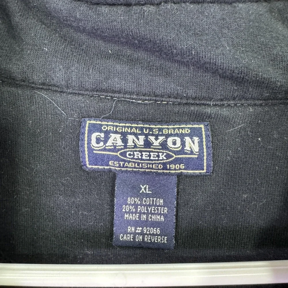 Canyon Creek Sweatshirt Mens XL Green Fleece 1/4 Zip Mock Neck Pullover Casual